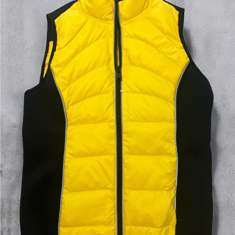 Yellow and Black Puffer Vest
